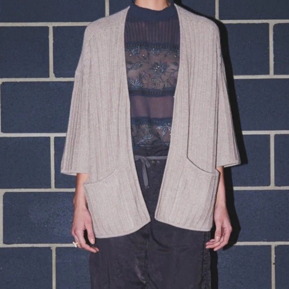 Burning Torch Chappelle Kimono Cardigan Mauve cashmere (size medium) - Picture 1 of 8